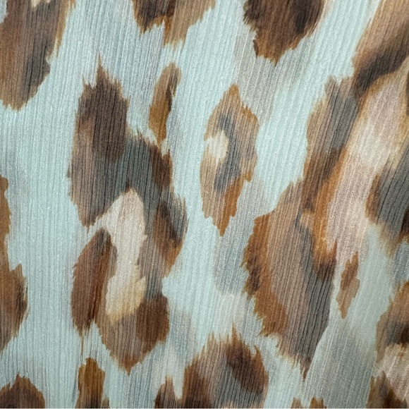 Leggiadro Cheetah Print Sheer Blouse size 10 Silk - Picture 5 of 9
